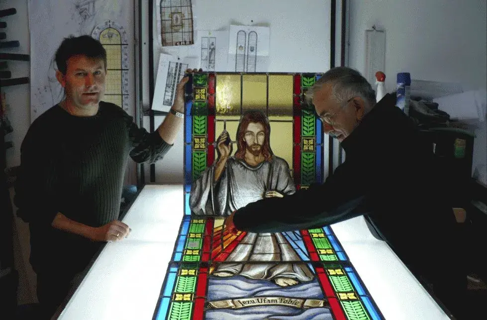 Jacek Mańkowski i Zenon Pawlak podczas pracy